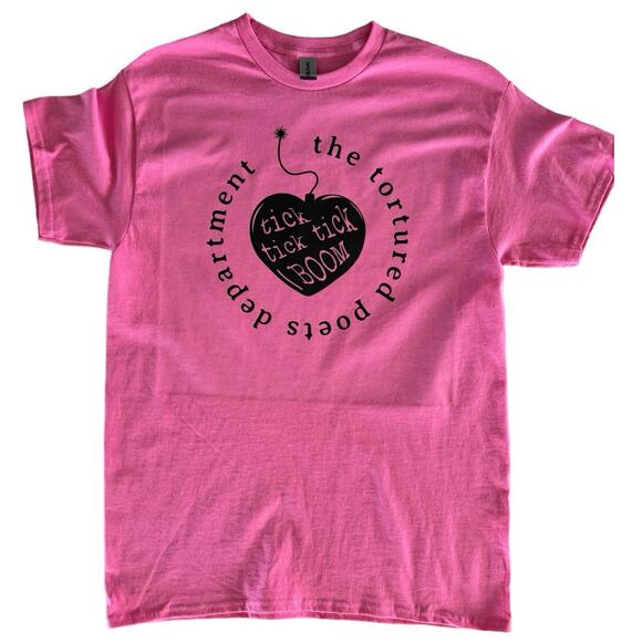 Tortured Poets Department Heart Pink Womens Small T-Shirt Short Sleeve - Picture 1 of 6